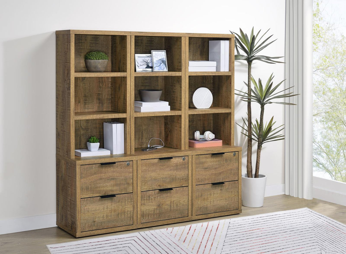Westpark Wall Unit Bookcase Set with USB Mango