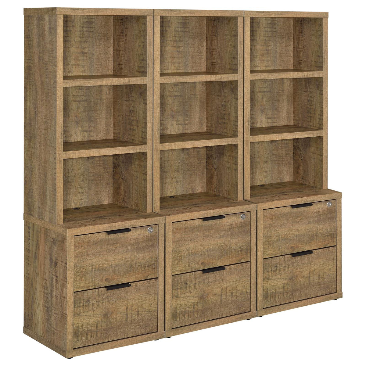 Westpark Wall Unit Bookcase Set with USB Mango