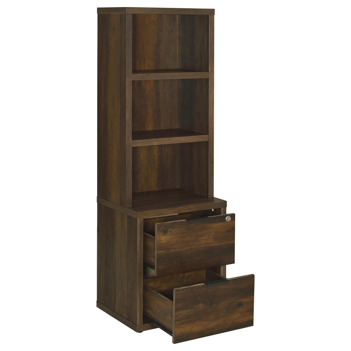 Westpark Wall Unit Bookcase Set with USB Dark Pine