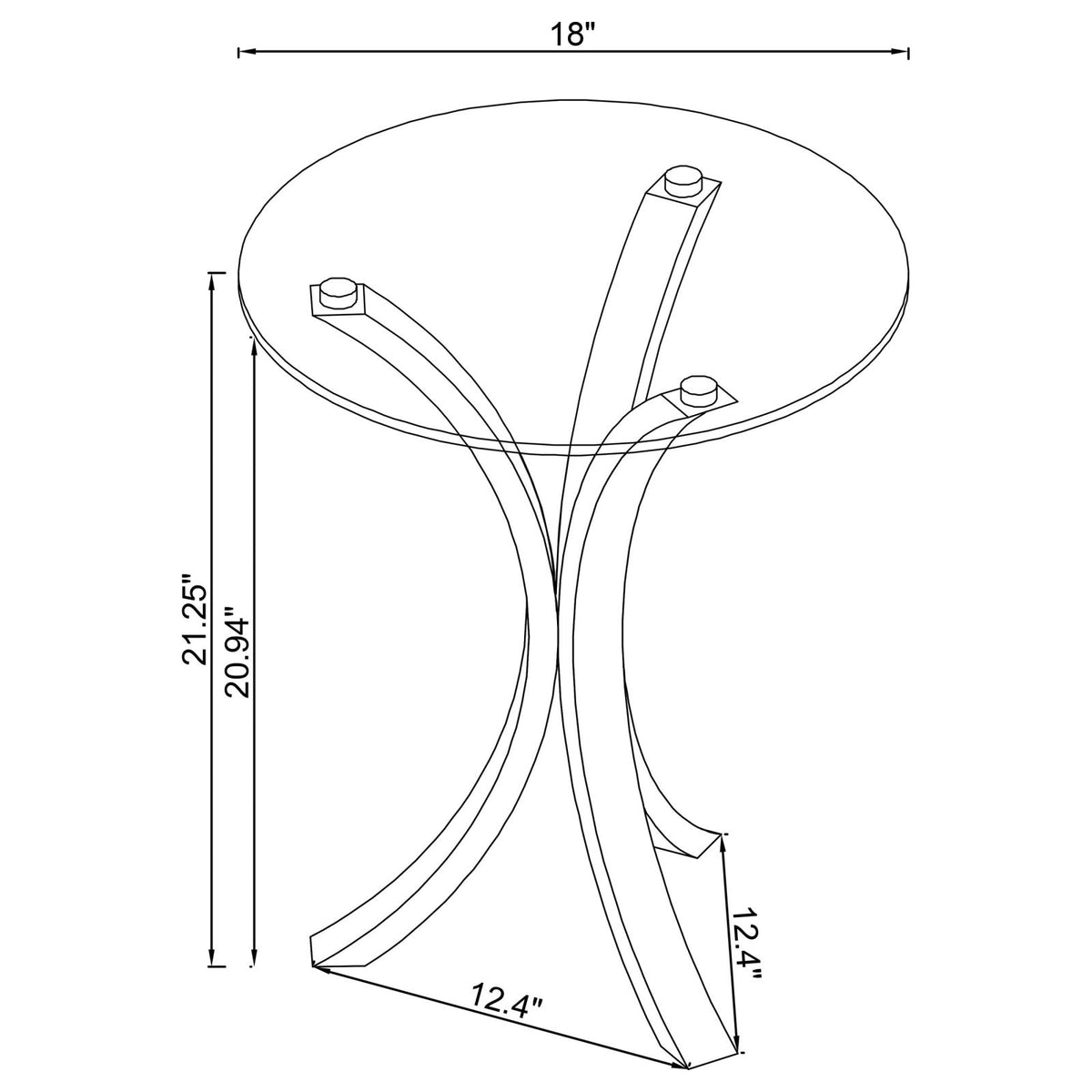Laning Round Glass Top Acrylic Side Table Clear