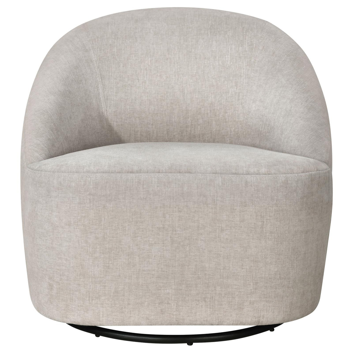 Leon Chenille Upholstered Swivel Accent Chair Beige