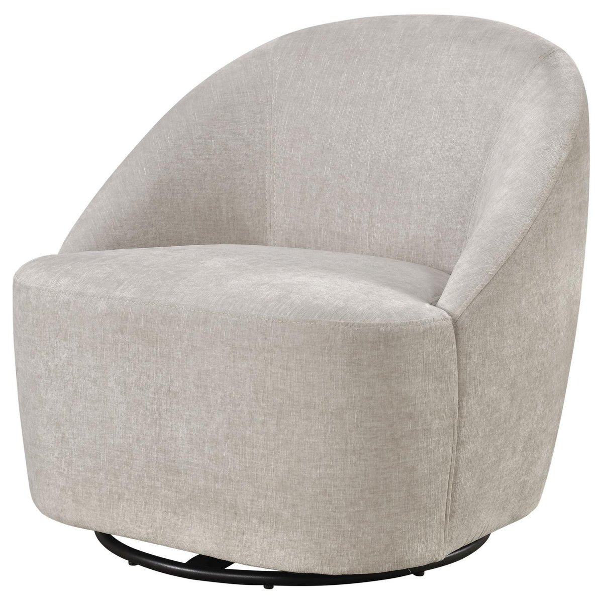 Leon Chenille Upholstered Swivel Accent Chair Beige