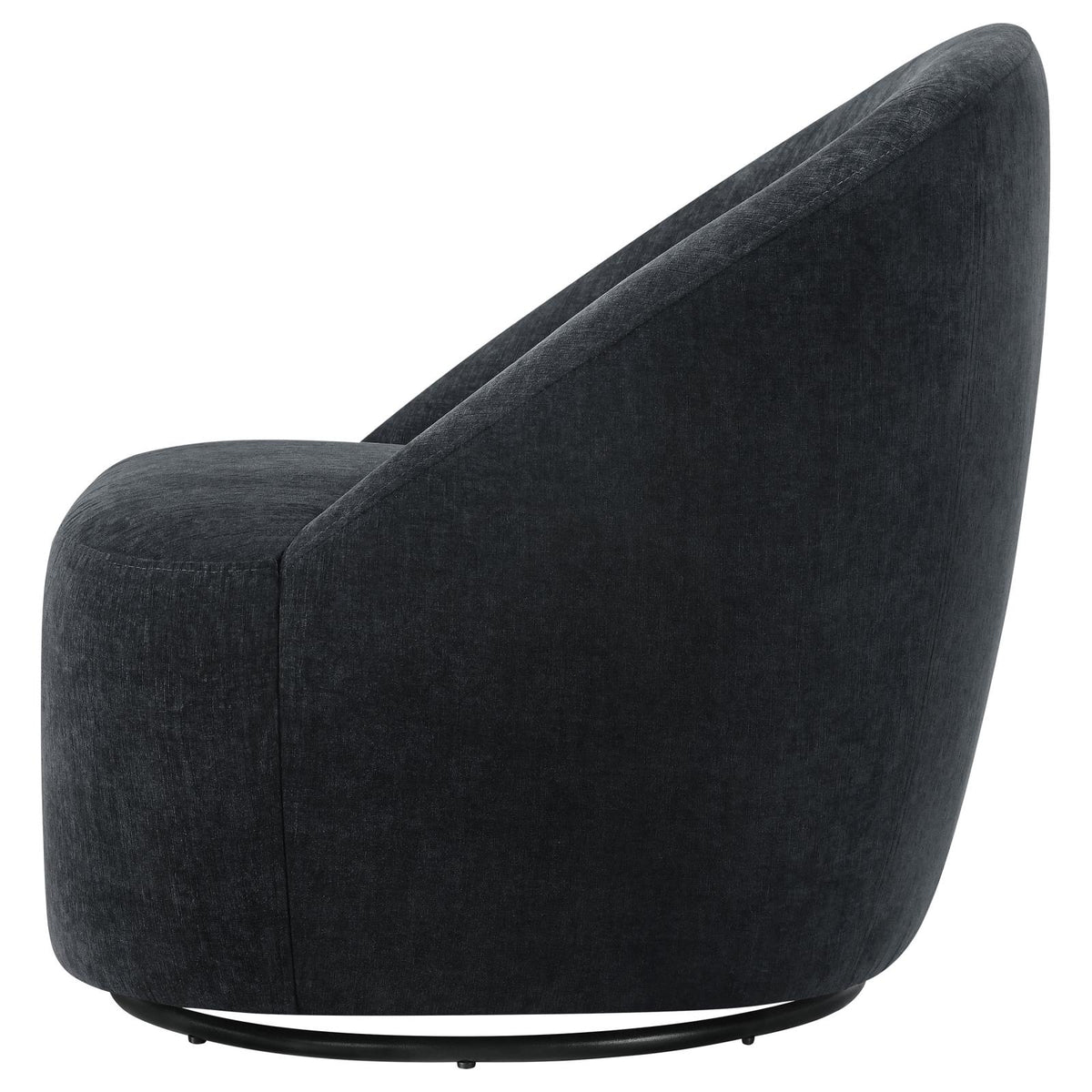 Leon Chenille Upholstered Swivel Accent Chair Black