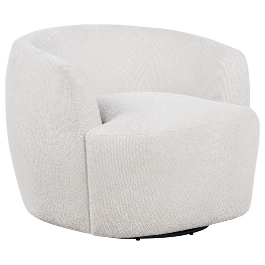 Hudson Fabric Swivel Accent Chair Ivory