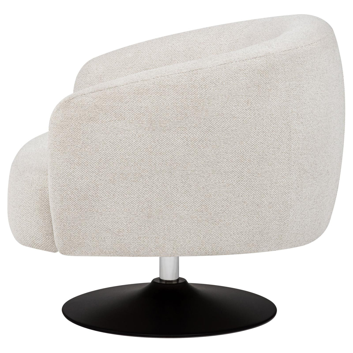 Dave Upholstered Barrel Back Swivel Club Chair Beige