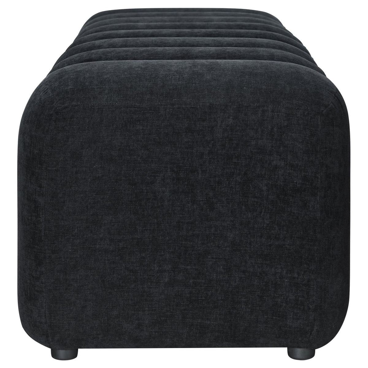 Summer Upholstered Channel Accent Bench Black