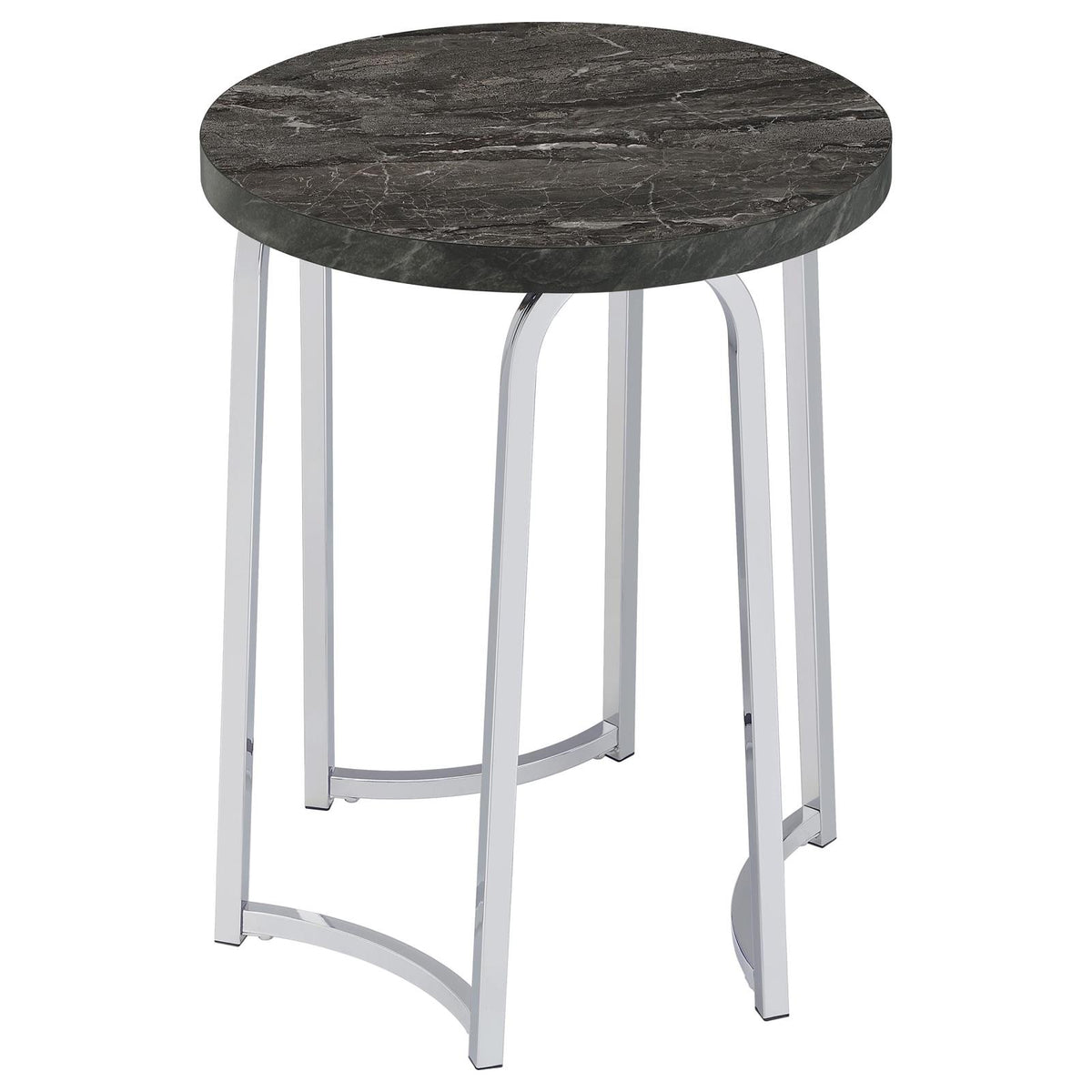 Barcelo Round Faux Marble Top Metal Side Table Grey