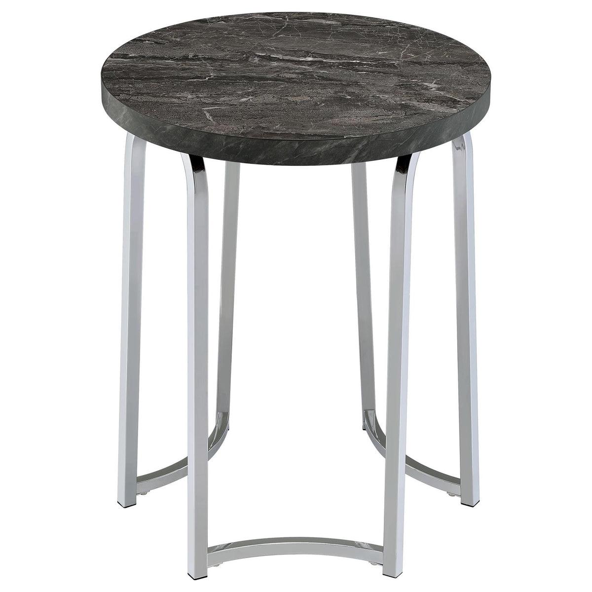 Barcelo Round Faux Marble Top Metal Side Table Grey