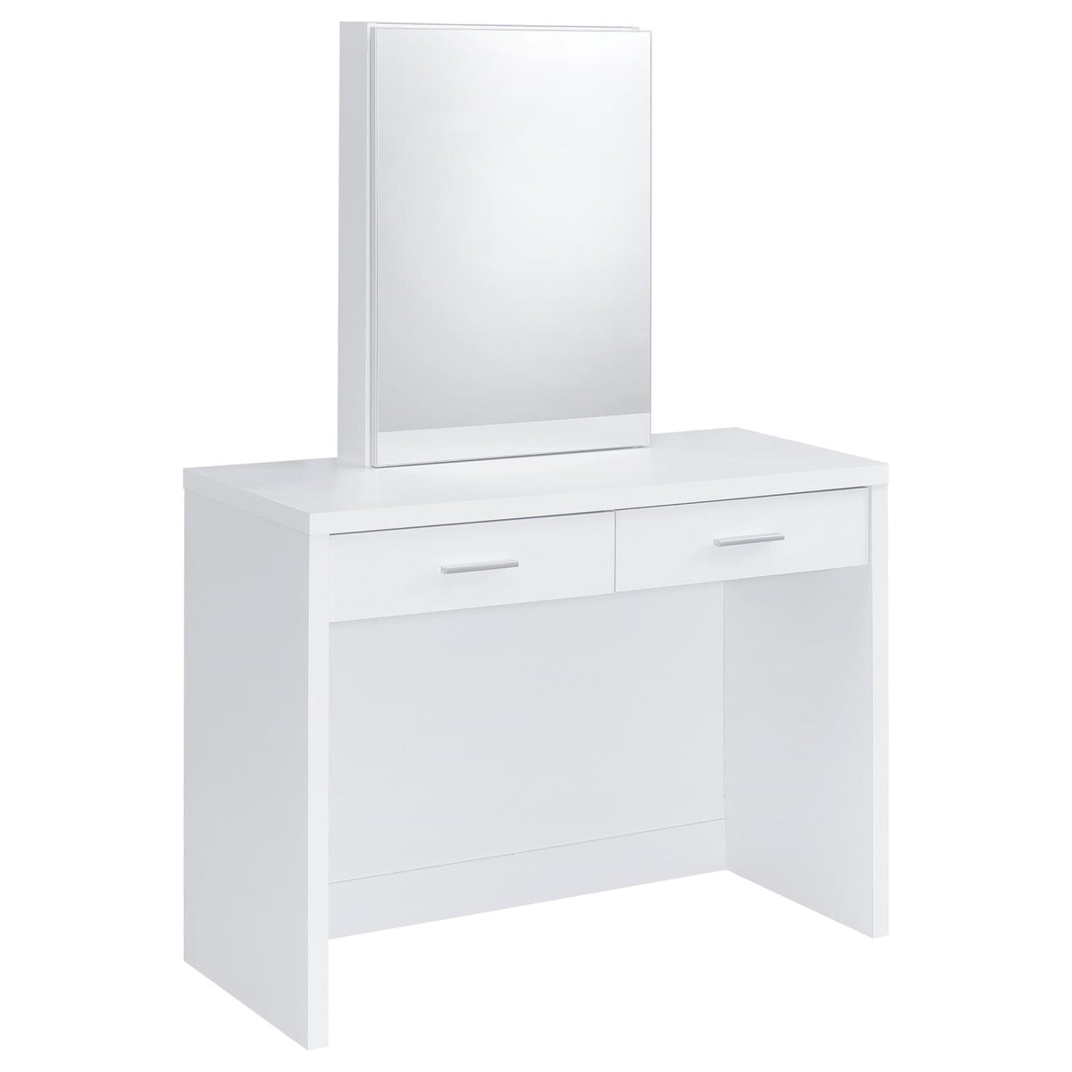 Bunbury Makeup Vanity Table Set Storage Mirror and Stool White