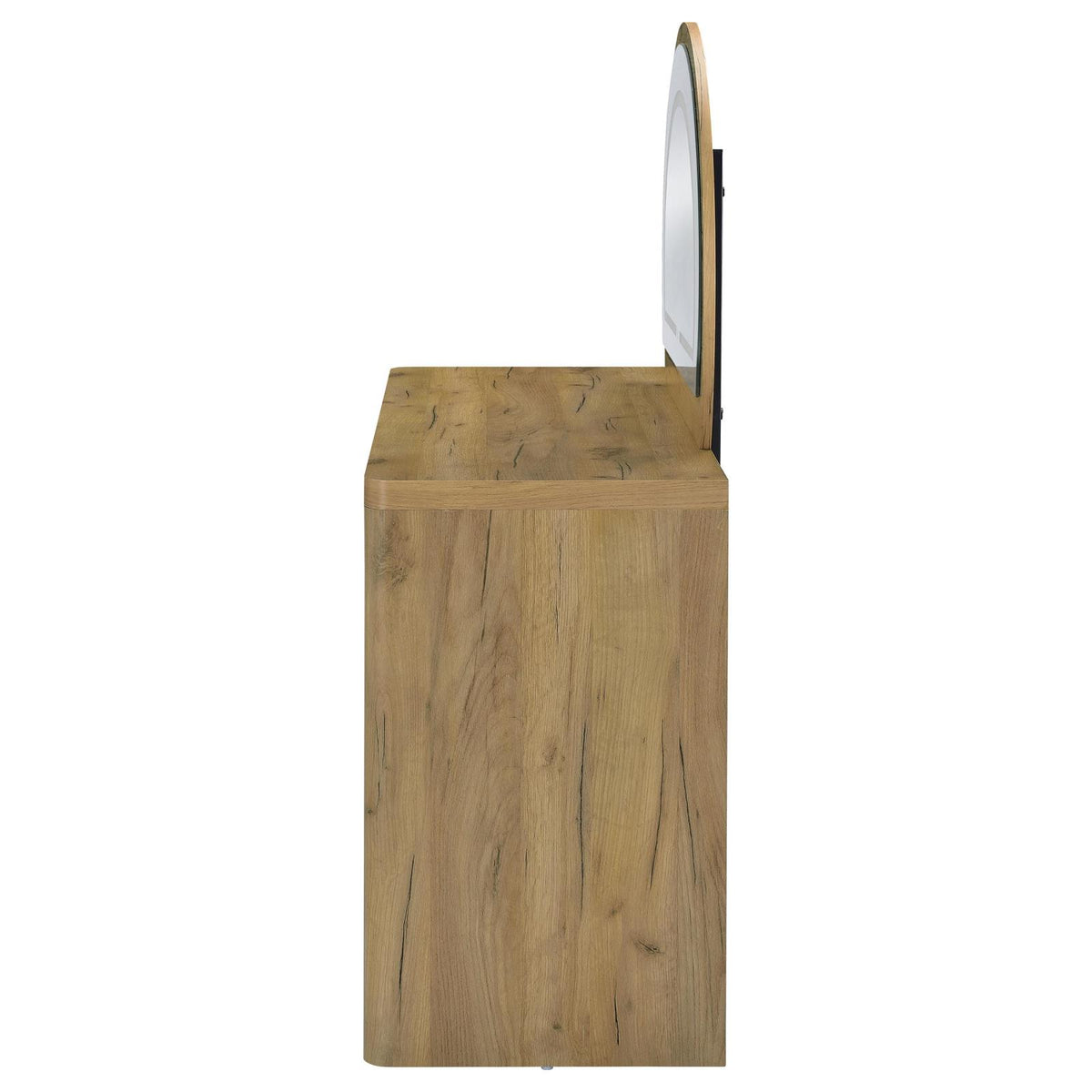 Irwin Vanity Table with LED Mirror and Storage Rustic Oak