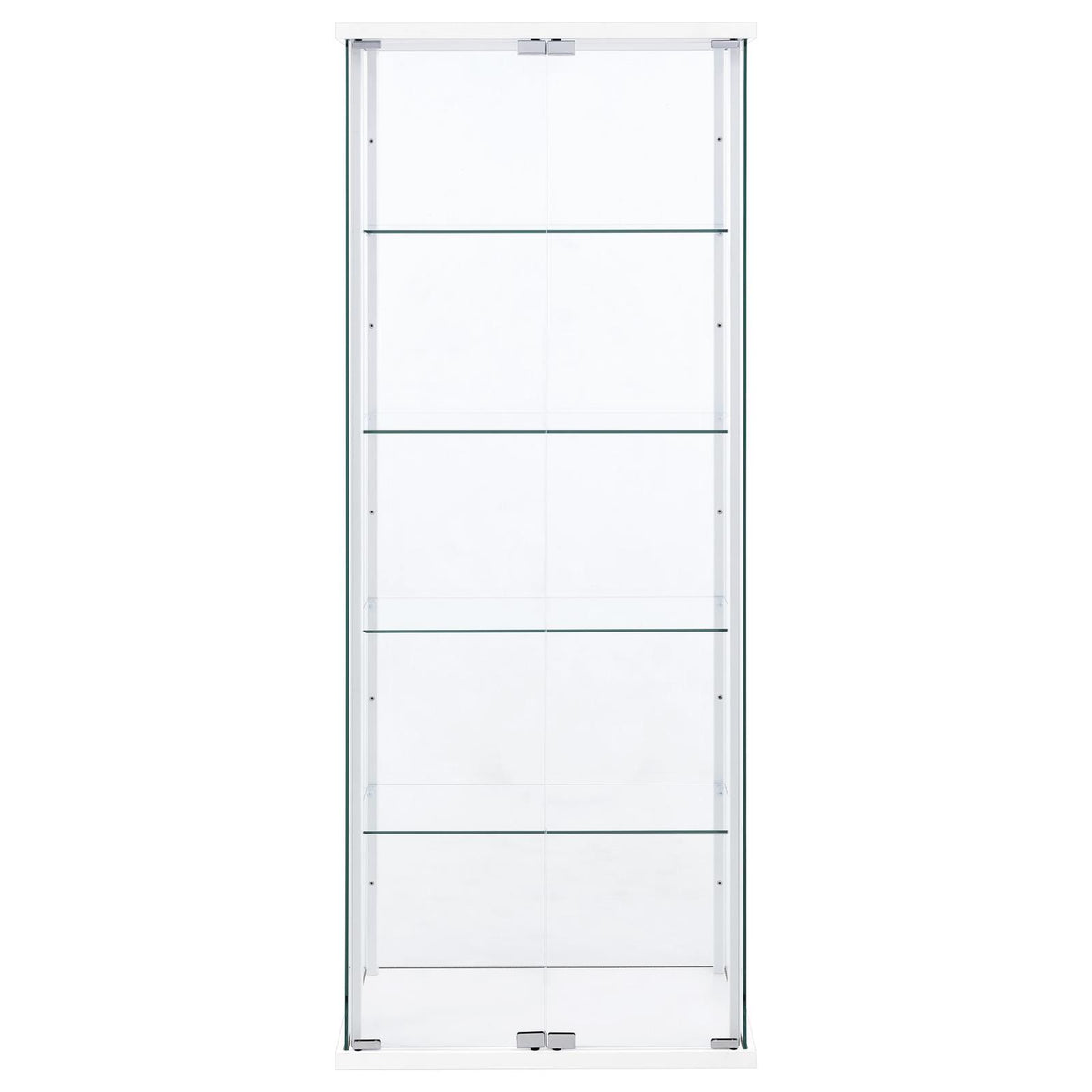 Delphinium 4-Shelf Clear Glass Curio Display Cabinet White