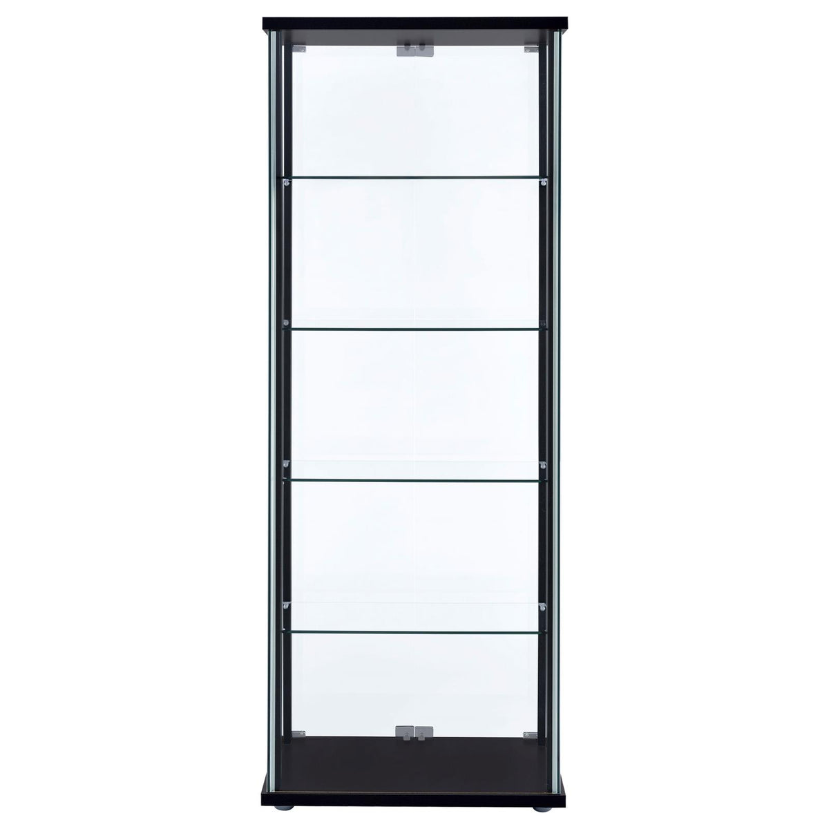Delphinium 4-Shelf Clear Glass Curio Display Cabinet Black