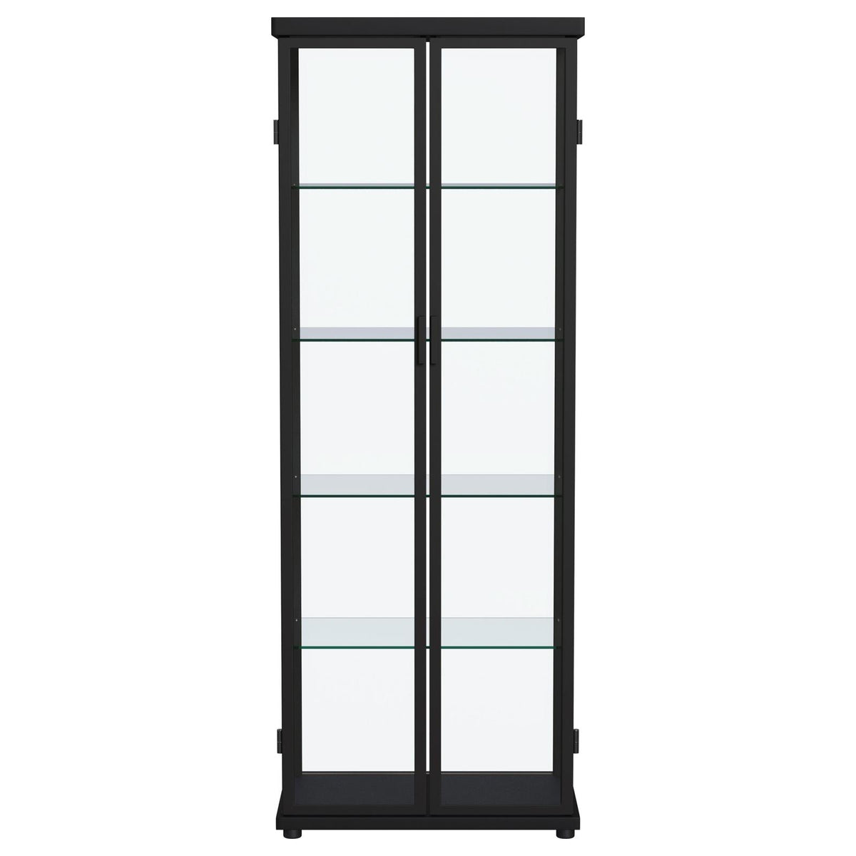 Carrillo LED 4-Shelf Glass Curio Display Cabinet Black