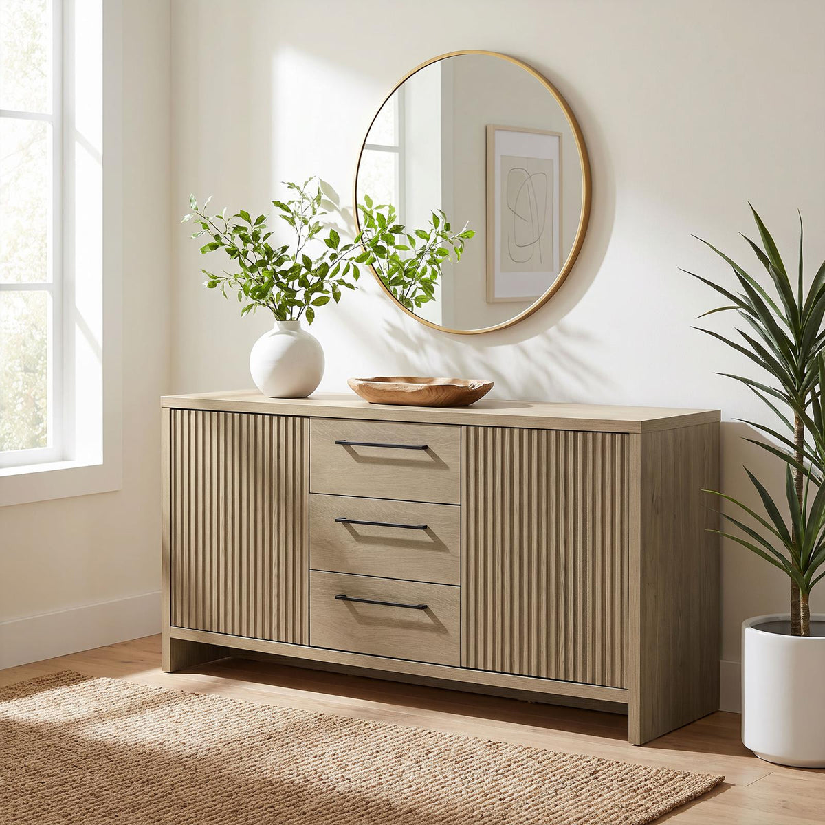 Amery 3-drawer Accent Storage Cabinet Console Latte