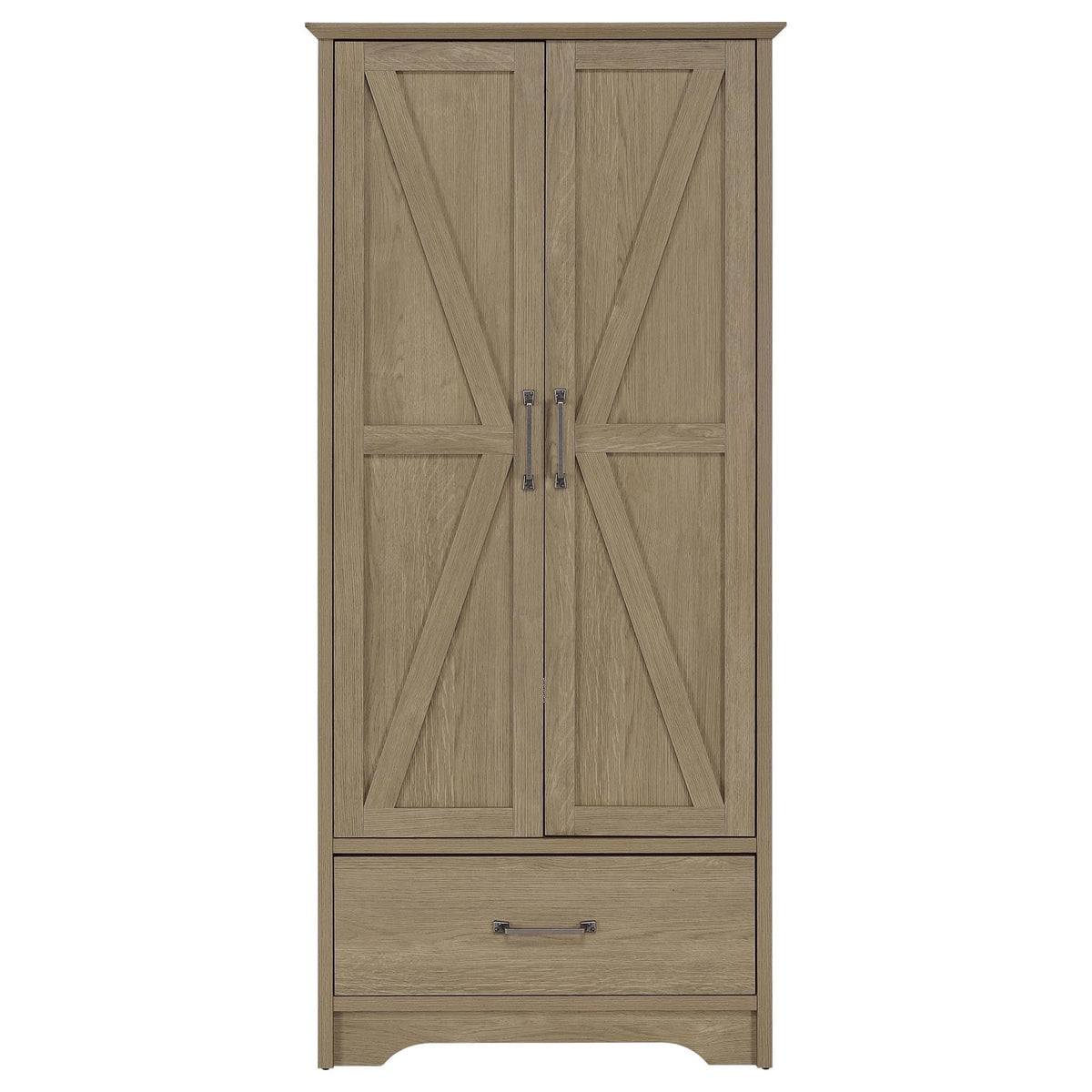 Arvida 2-door Bedroom Wardrobe Storage Cabinet Armoire Latte