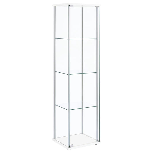 Bellatrix 3-shelf Clear Glass Curio Cabinet White