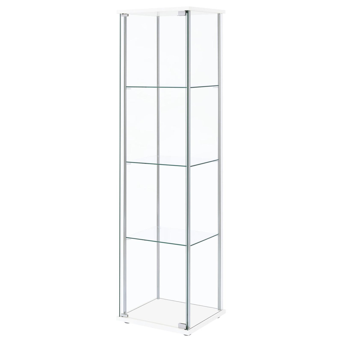 Bellatrix 3-shelf Clear Glass Curio Cabinet White