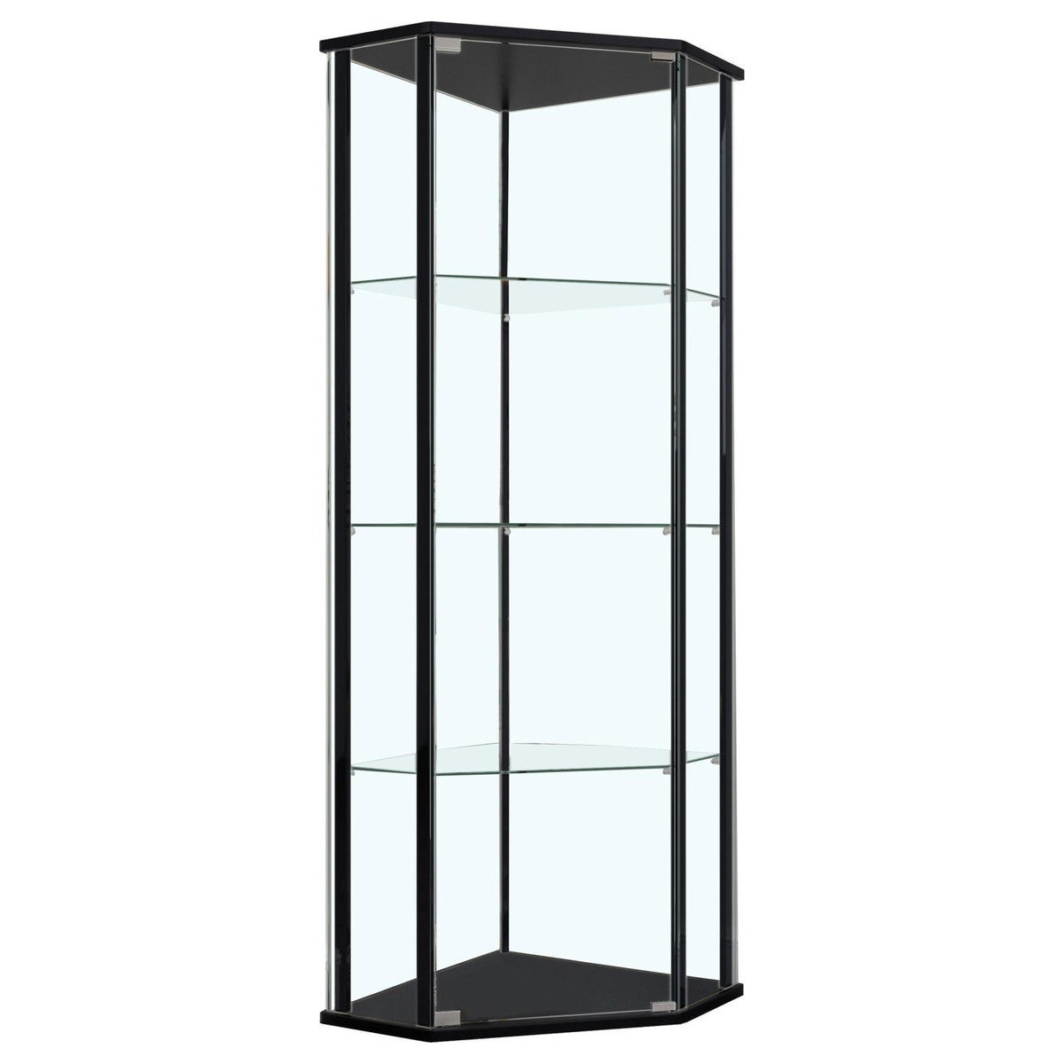 Zenobia 3-shelf Curio Cabinet Display Case Black