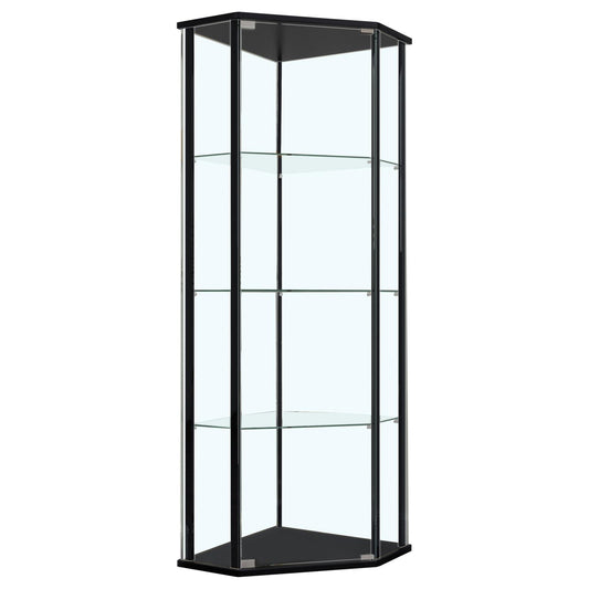 Zenobia 3-shelf Curio Cabinet Display Case Black