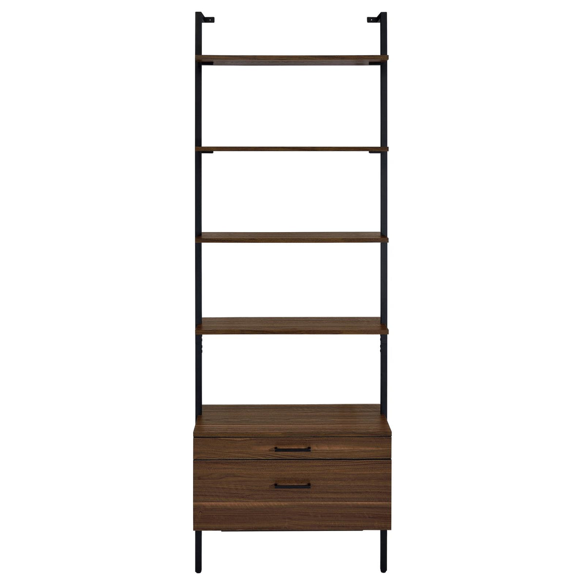 Owens 96-inch Wall Mounted Bookshelf Set Walnut