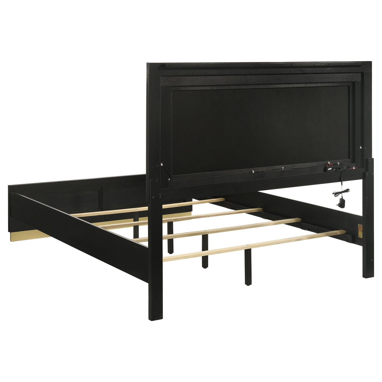 Caraway 4-Piece Bedroom Set — Black & Gold with LED Headboard
