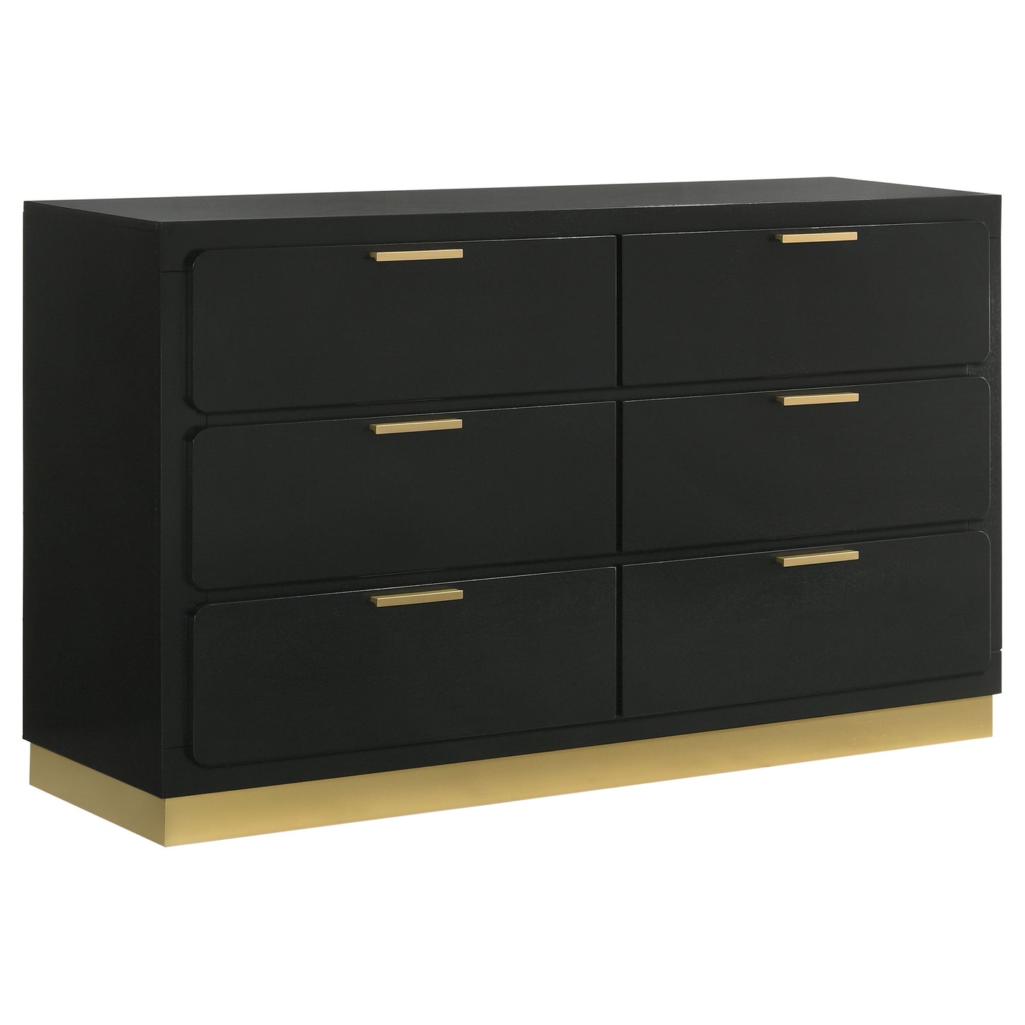 Caraway 4-Piece Bedroom Set — Black & Gold with LED Headboard