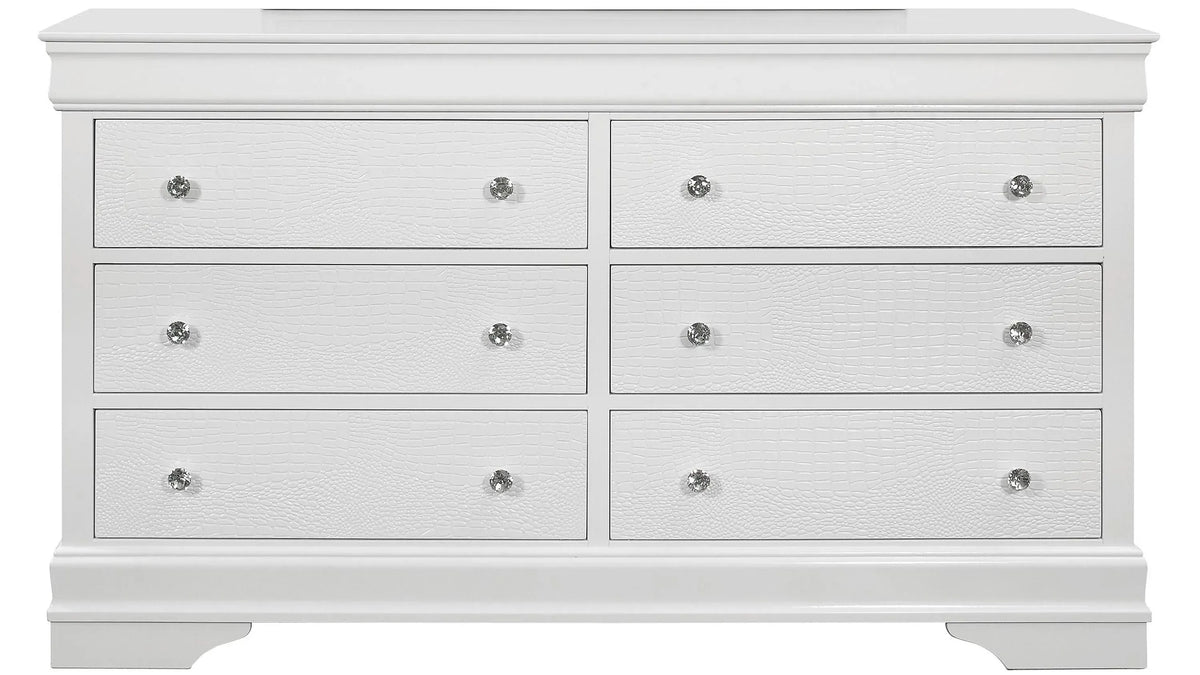 Pompei 4-Piece Bedroom Set — Metallic White with LED Headboard