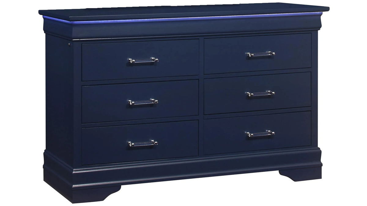 Charlie 4-Piece Bedroom Set — Blue with LED Lighting