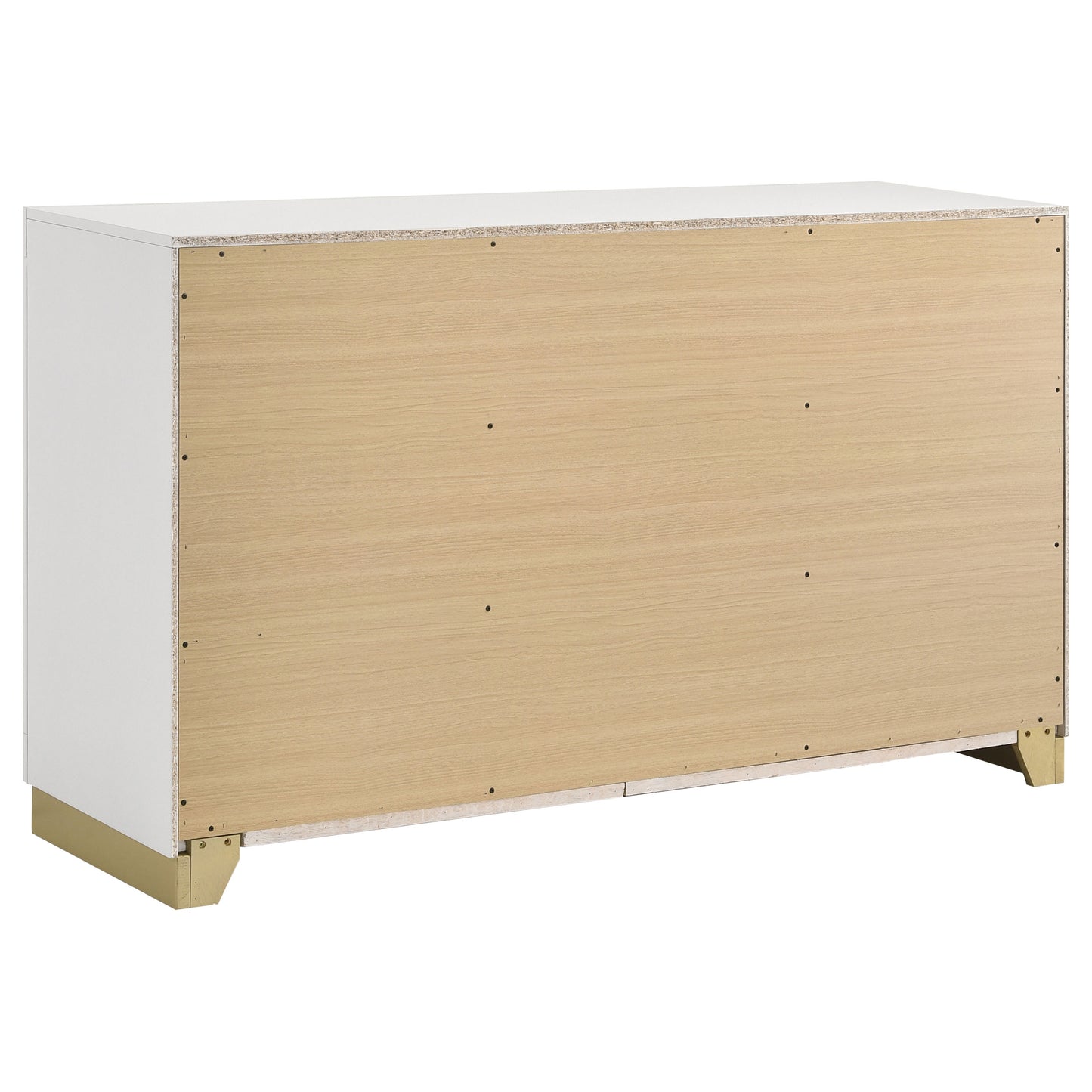 Caraway 4-Piece Bedroom Set — White & Gold with LED Headboard
