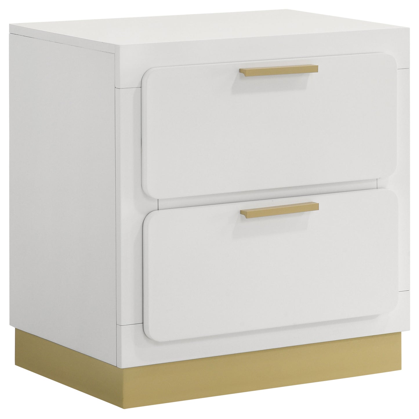 Caraway 4-Piece Bedroom Set — White & Gold with LED Headboard