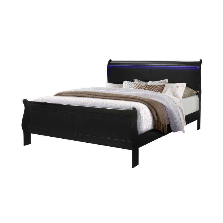 Charlie 5-Piece Bedroom Set — Black with LED Lighting