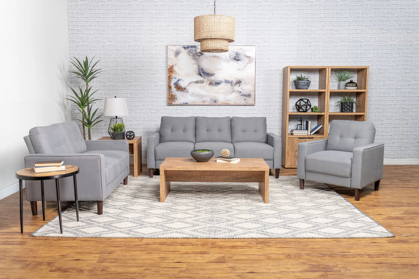 Bowen 3-Piece Sofa Set — Grey | Sofa, Loveseat & Chair