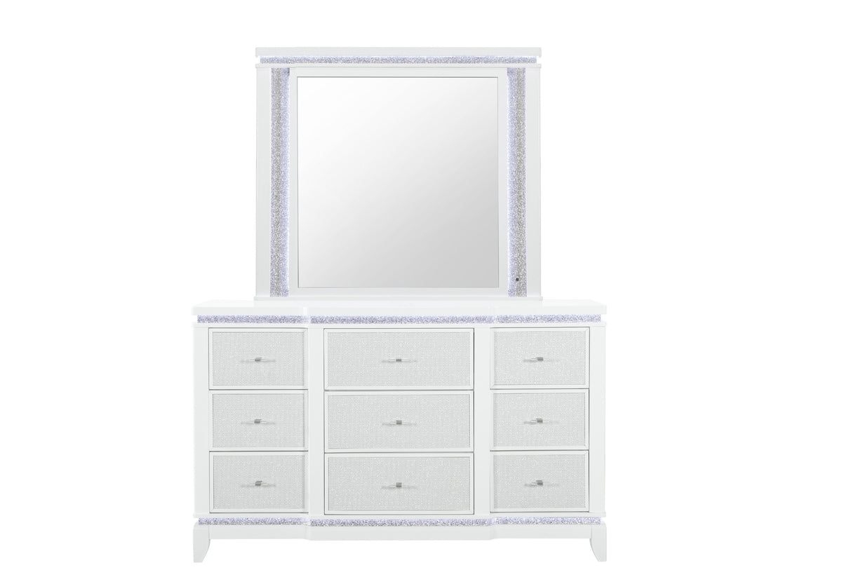 Alina White Mirror with LED