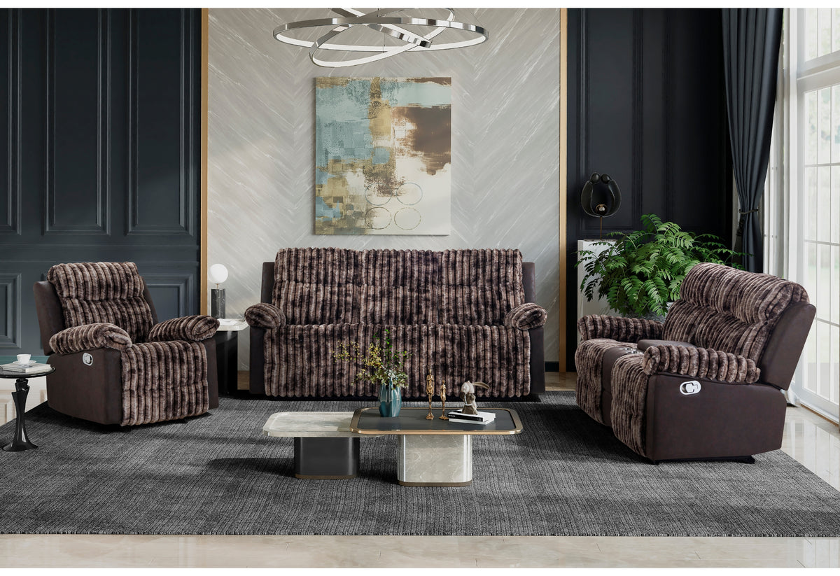 U6028 Reclining Living Room Set — Brown