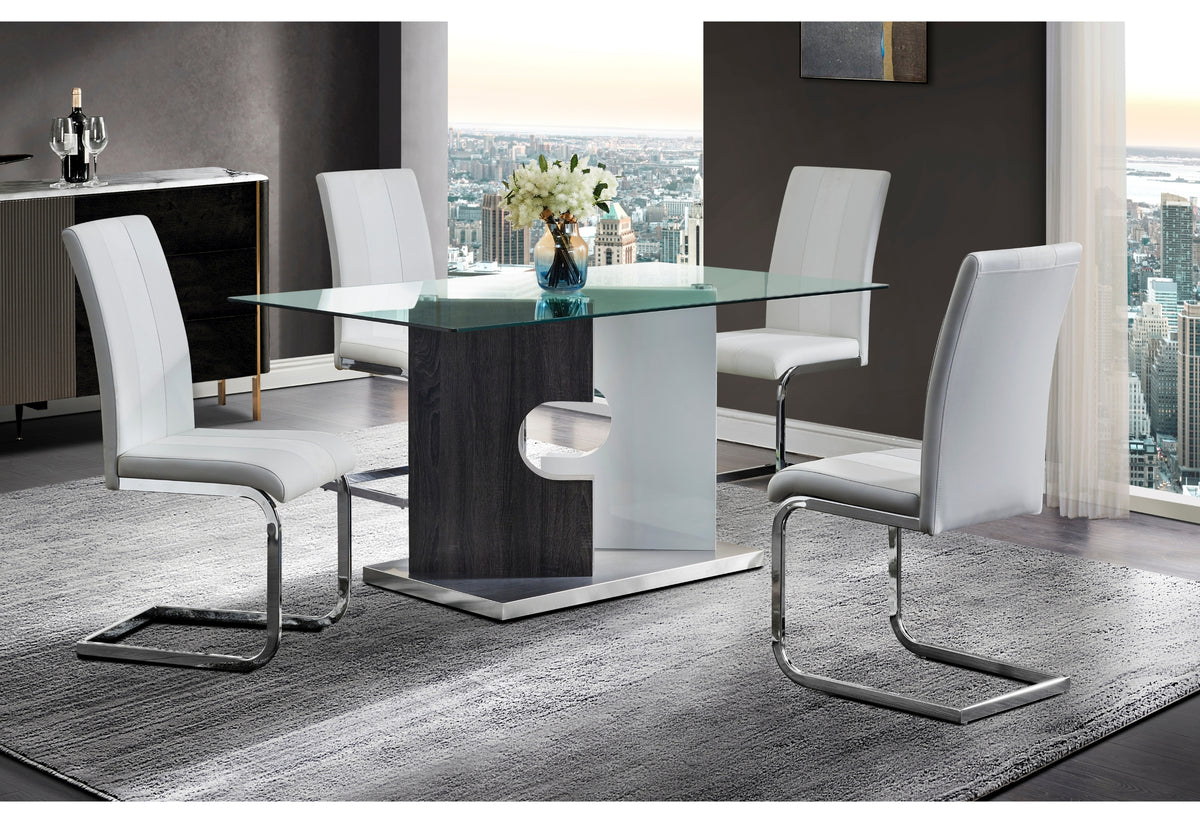 D219 Dining Set with D915 Chairs — White