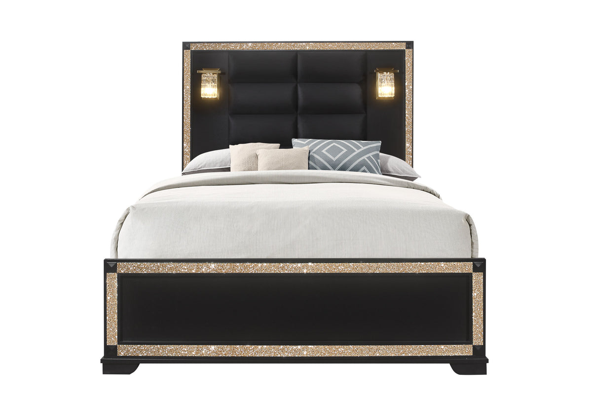 Blake Black / Gold Bedroom Set