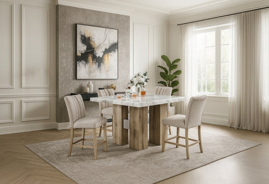 D04 Bar Set with D8685 Stools — Natural / Beige
