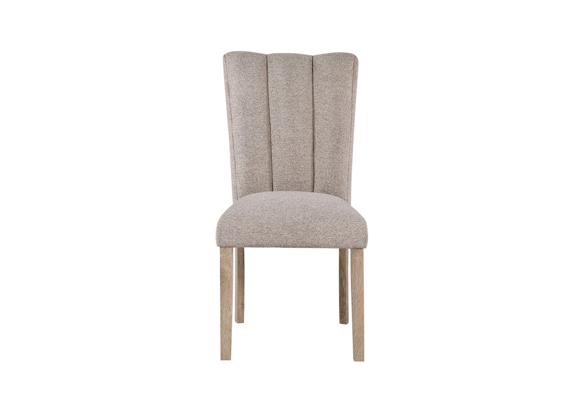 D02 Dining Set with D8683 Chairs — Natural / Beige