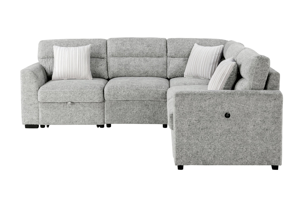 U9401 Nickel Sofa Bed Sectional with 3 Pillows