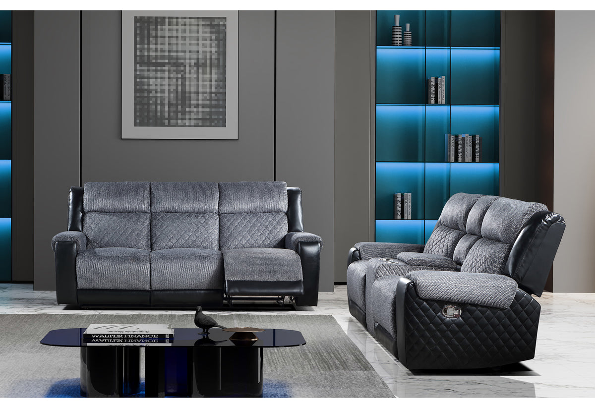 U5914 Reclining Living Room Set — Black