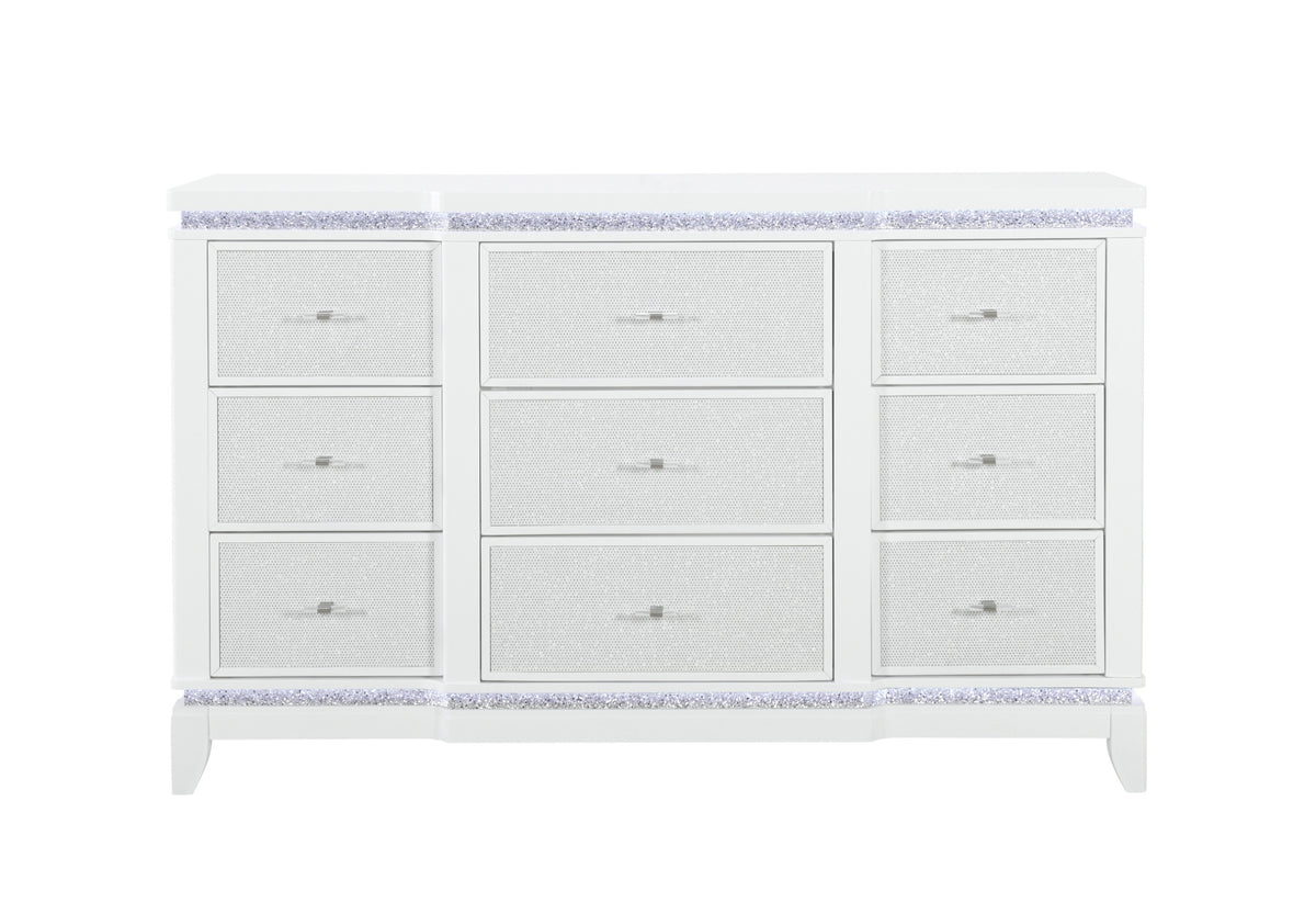 Alina White Dresser with LED
