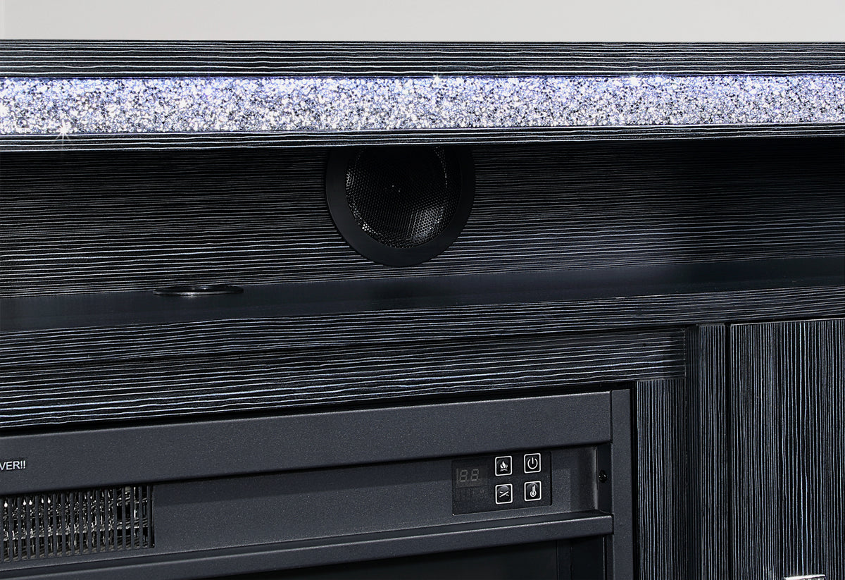 Lily Dark Grey Entertainment Unit 72 Inch with LED, Speakers, Crystal Inserts