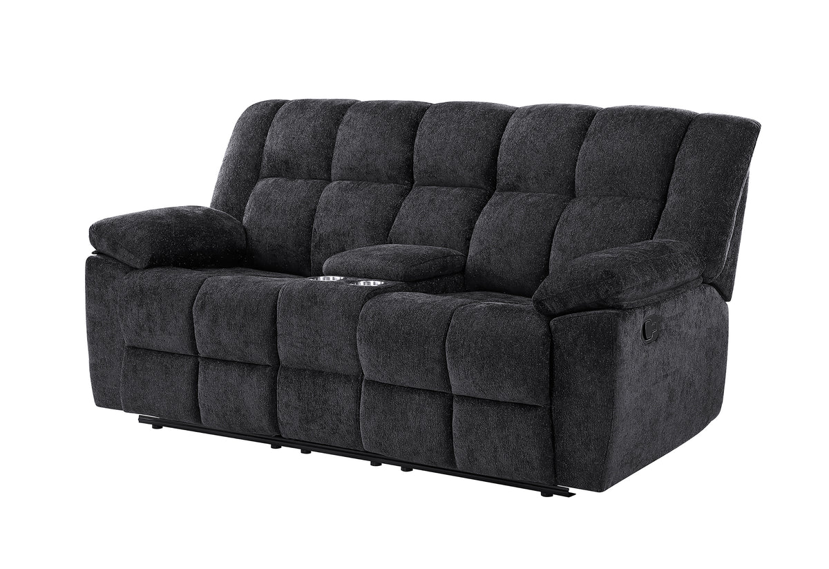 U6000 Reclining Living Room Set — Black