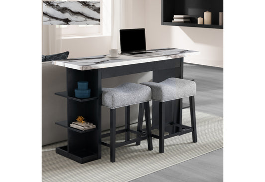 D3232CS Console Set with STOOLS Chairs — Light Grey