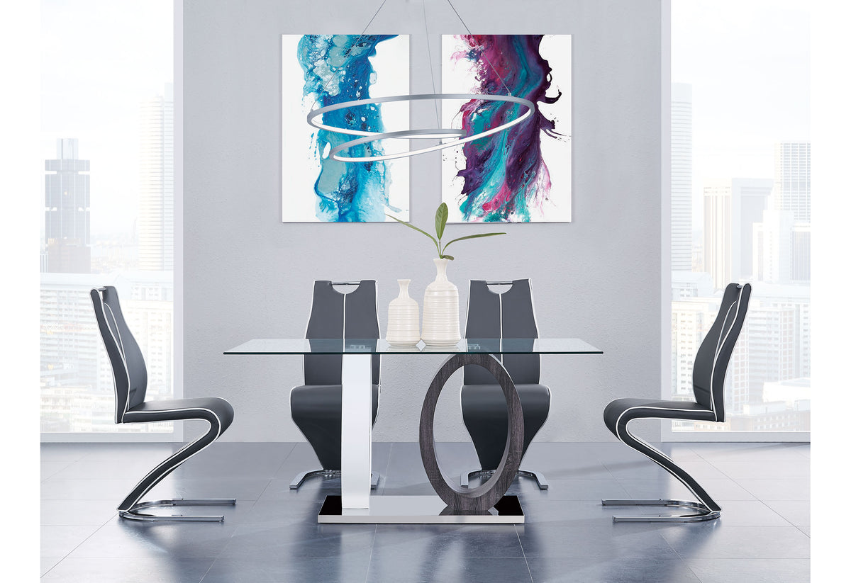 D1628 Dining Set with D915 Chairs — White