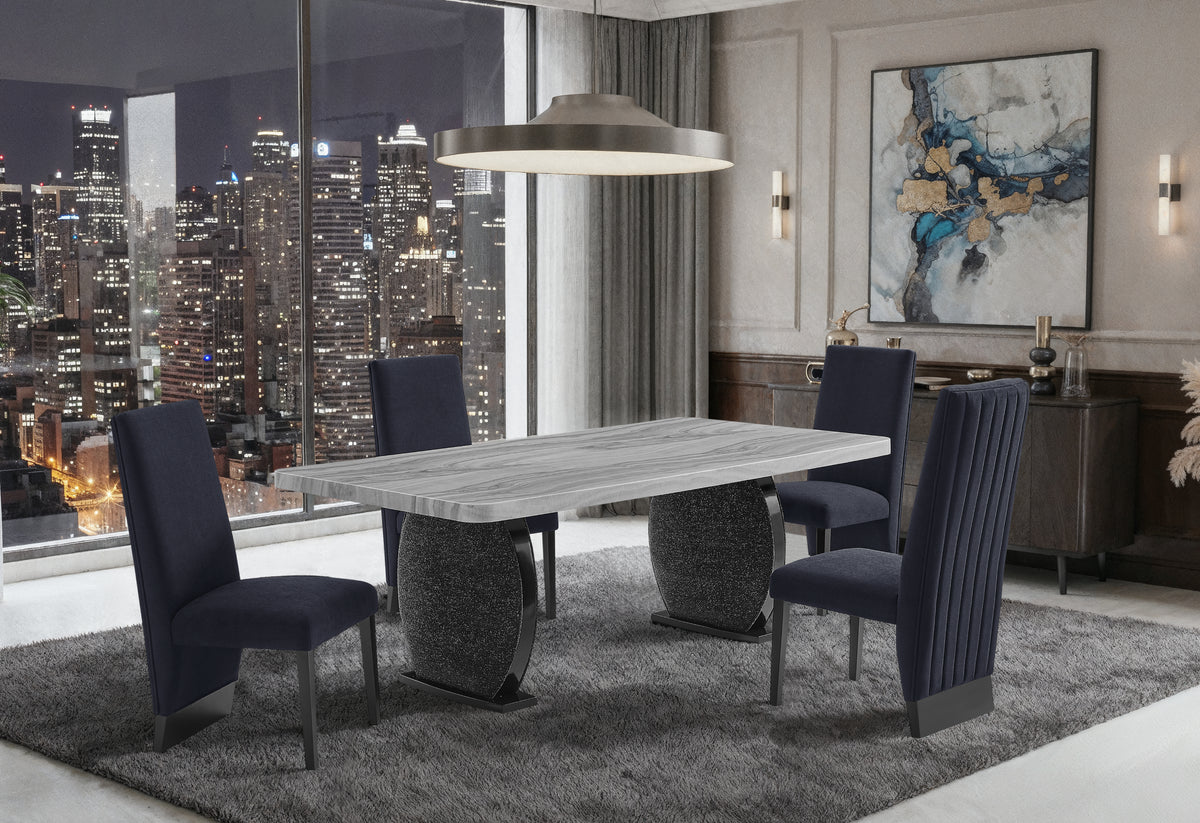 D2502 Dining Set with D12 Chairs — Black
