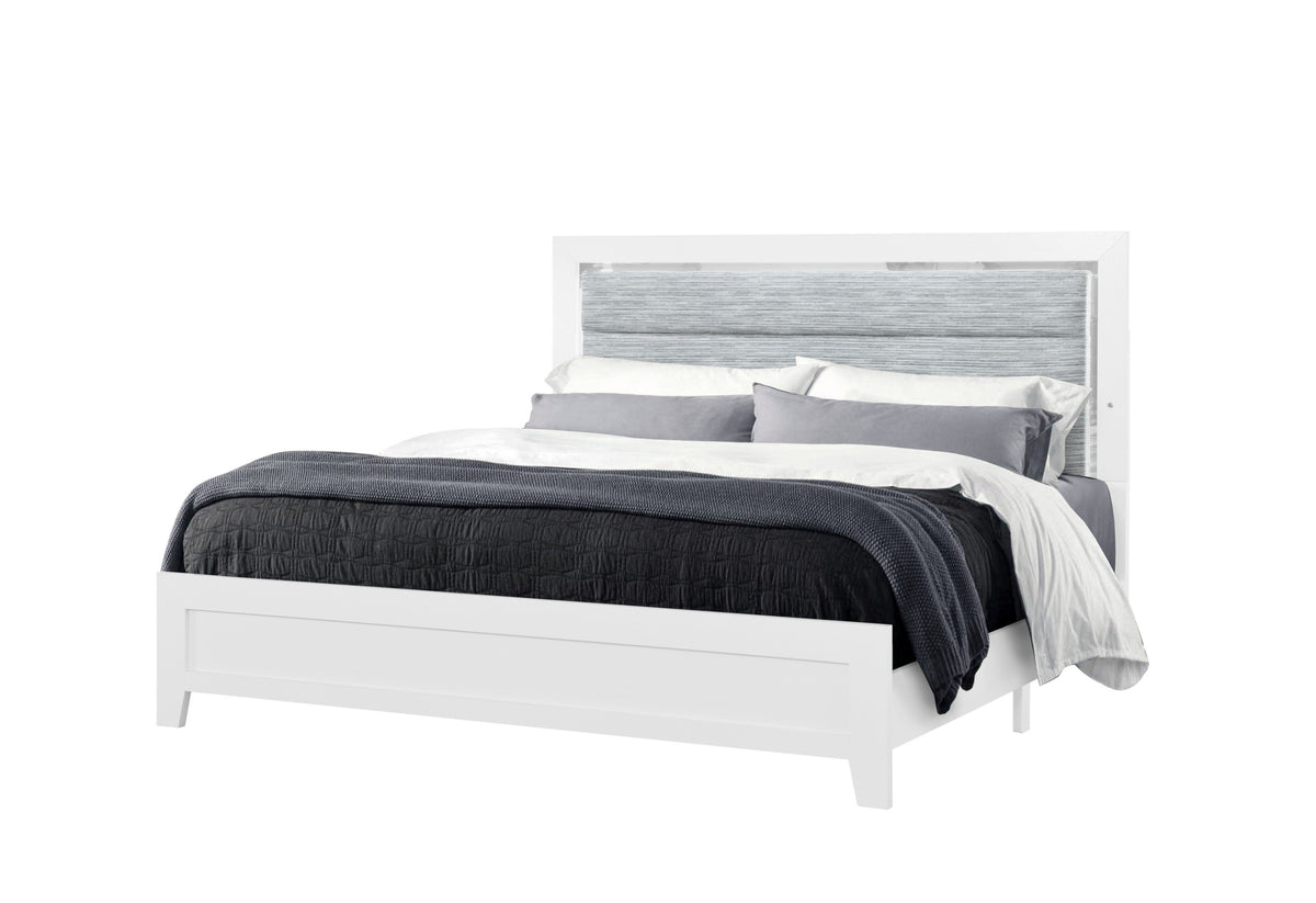 Luccia White Bed with LED