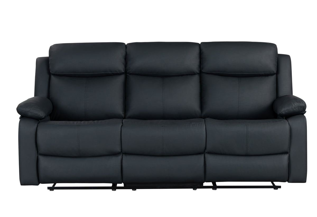 U6026 Black PU 72A Reclining Sofa with LED