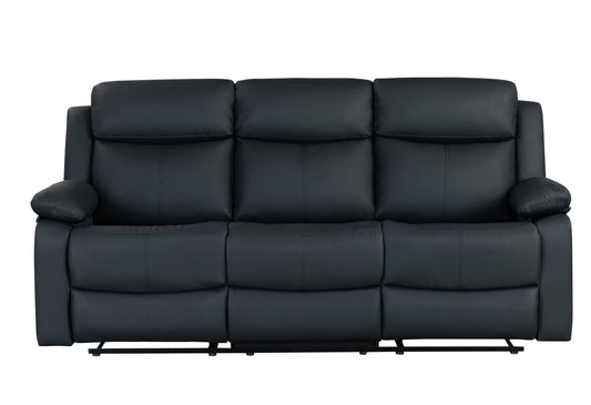 U6026 Black PU 72A Reclining Sofa with LED