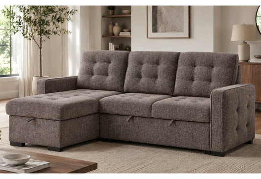 U0707 Brown Reversible Sofa Bed